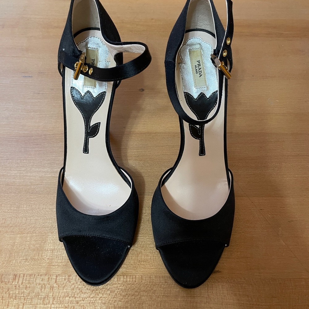 Prada Black Open-Toe Heels - Picture 3 of 14